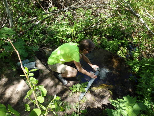 GDMBR: We filled our empty water bottles directly from the Spring.